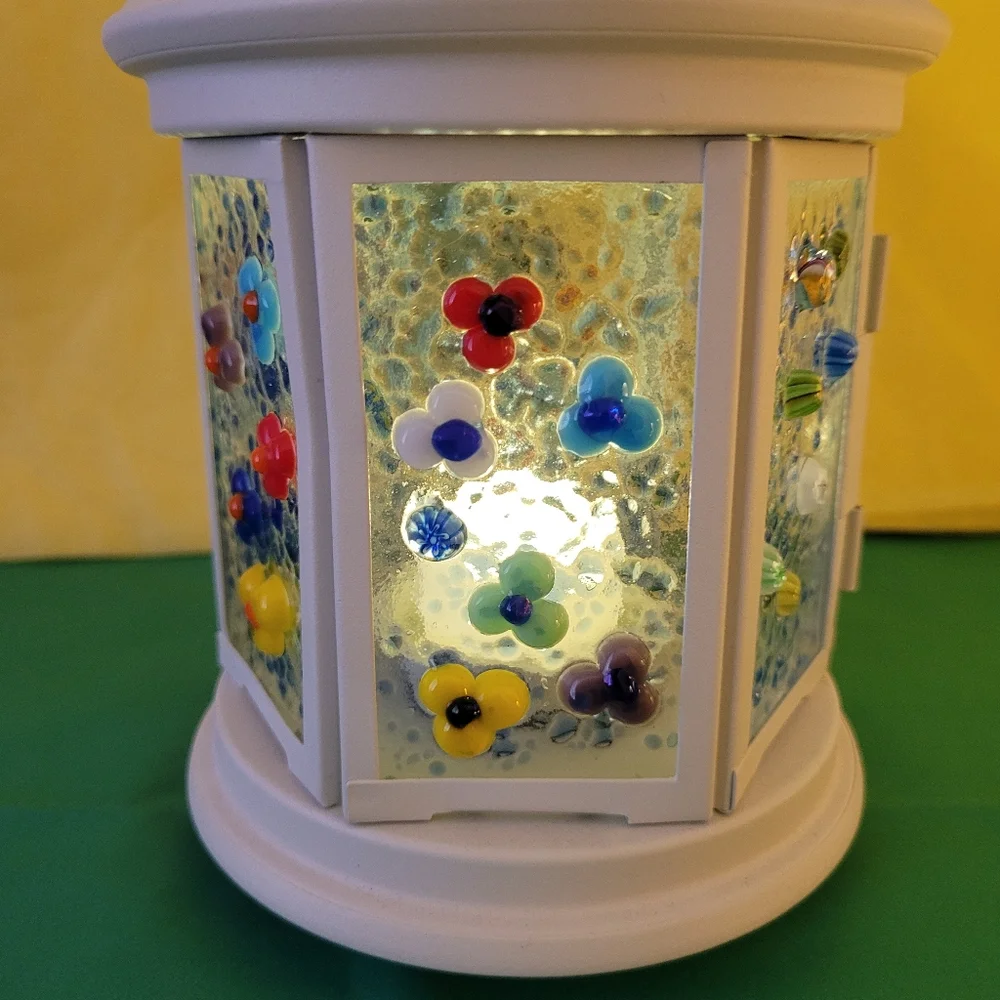 Handmade Metal Lantern with fused Glass (310)